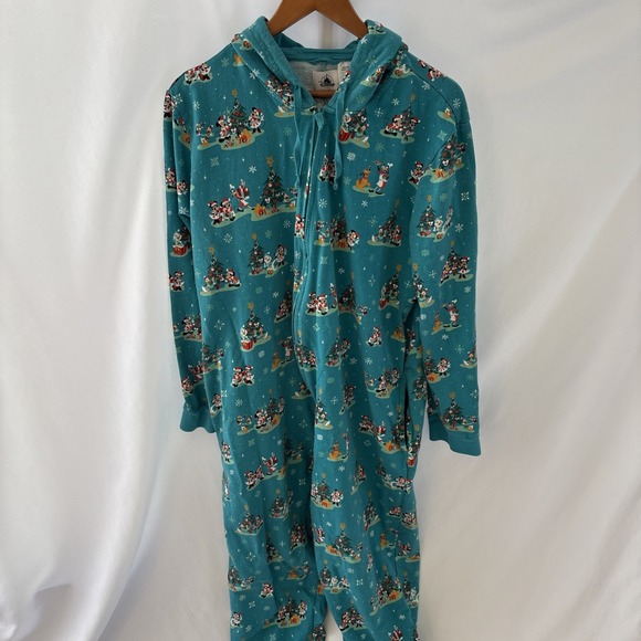 Disney‎ Mickey & Friends Mens XL Christmas Holiday Mouse Ears Coverall Pajamas - Picture 2 of 13